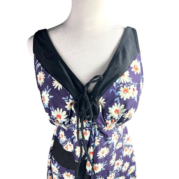 Grace Karin Floral Daisy Print Swim Top With Adjustable Straps Medium - Picture 3 of 12